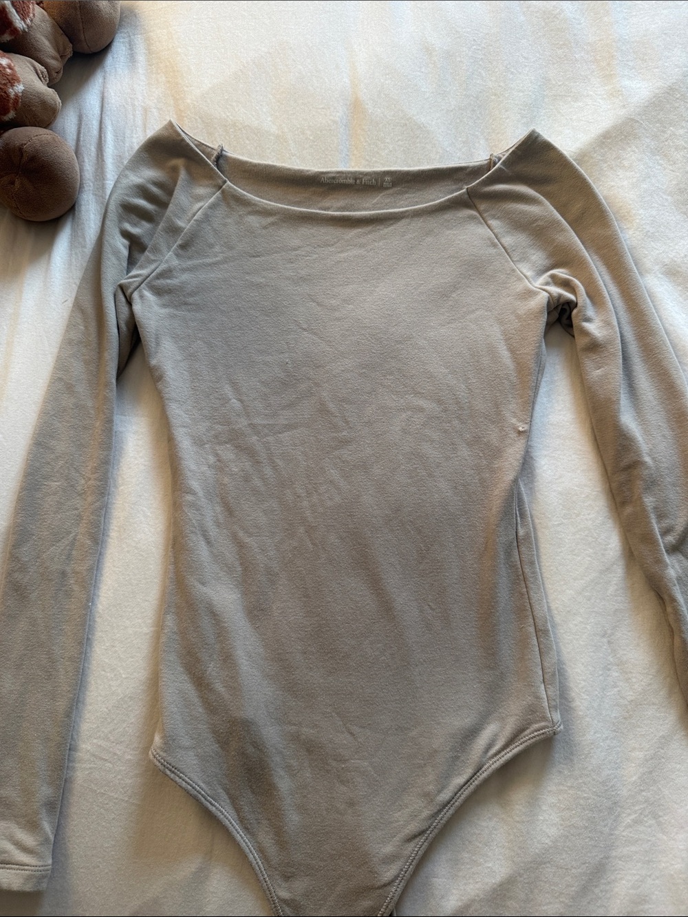 Abercrombie & Fitch Long-Sleeve Bodysuit - Tan/Taupe
